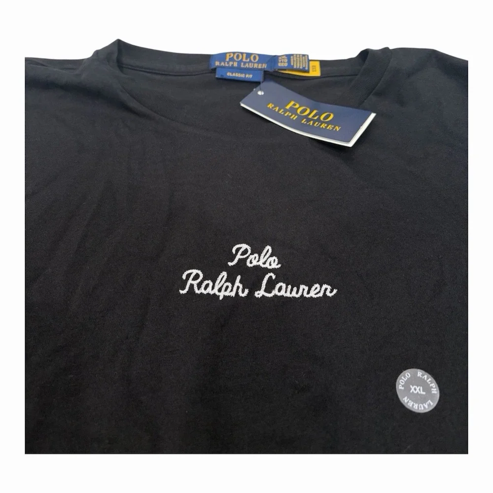 Polo Ralph Lauren Classic Fit Signature Logo T-Shirt Black Men's XXL NWT